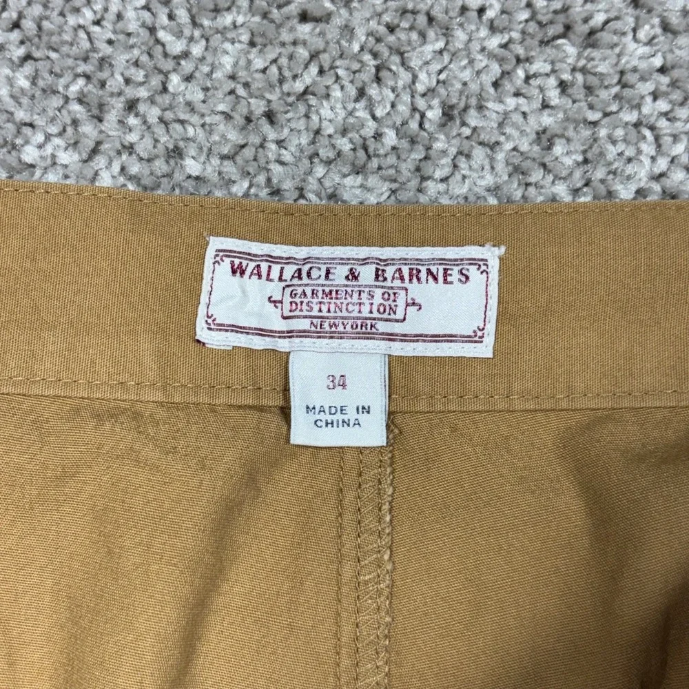 Wallace & Barnes Mens Pleated Officer Short Khaki Tan Cotton L5860 Size 34